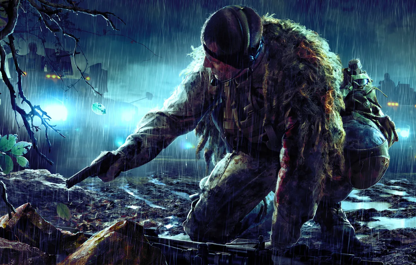 Photo wallpaper gun, ambush, sniper, camouflage, Sniper Ghost Warrior 2