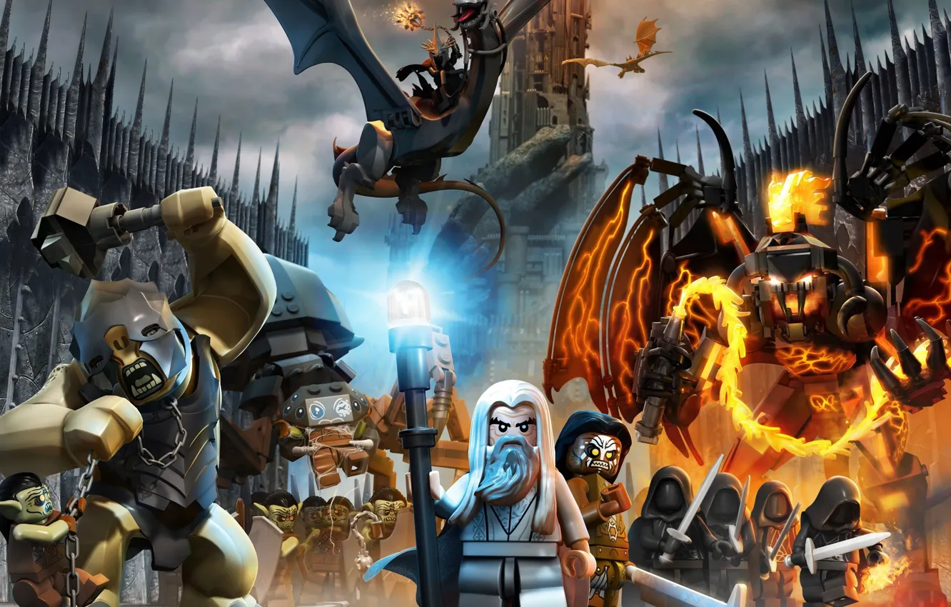Photo wallpaper the Lord of the rings, Balrog, Orc, Nazgul, Lego, The Lord of the Rings, John …