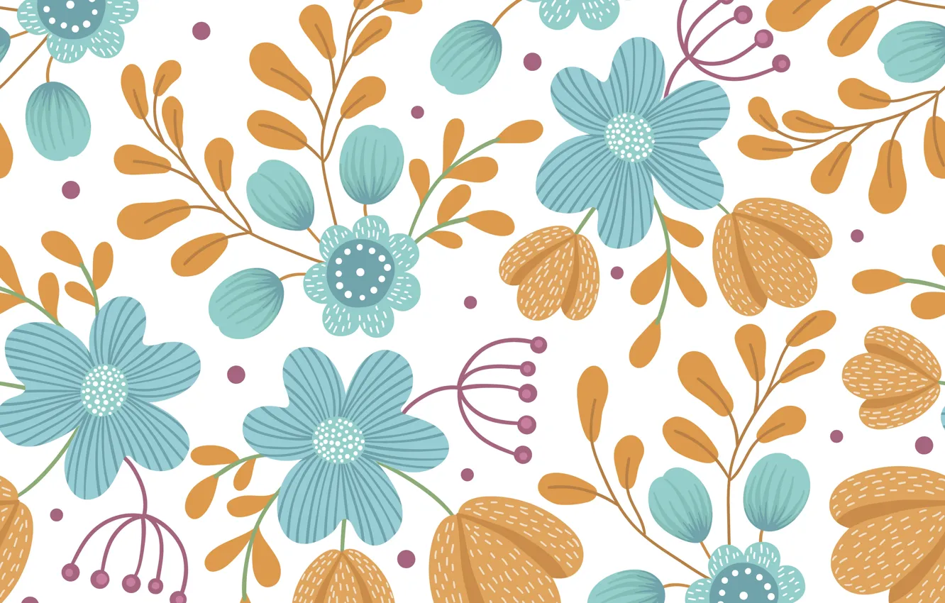 Photo wallpaper flowers, background, pattern, vector, seamless, lexi_claus
