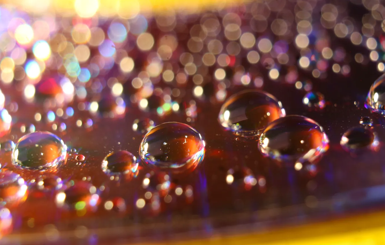 Photo wallpaper abstract, water, macro, color, drops