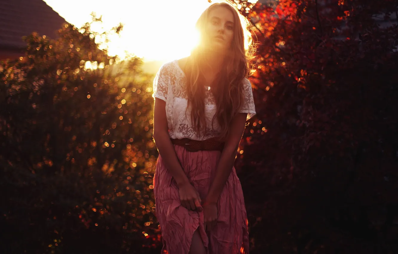 Photo wallpaper girl, light, background