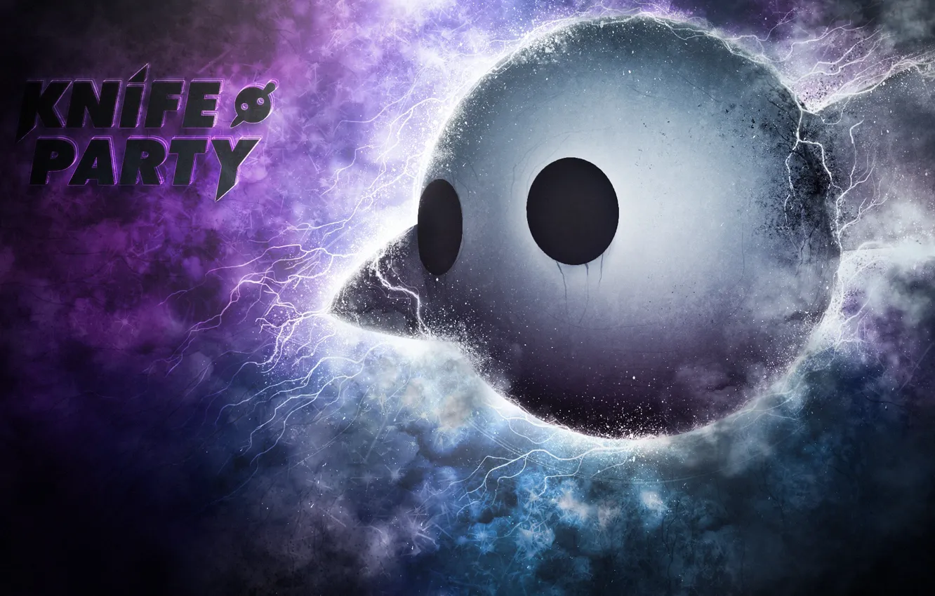 Photo wallpaper music, background, lightning, logo, Australia, knife, Knife Party, Big Beat
