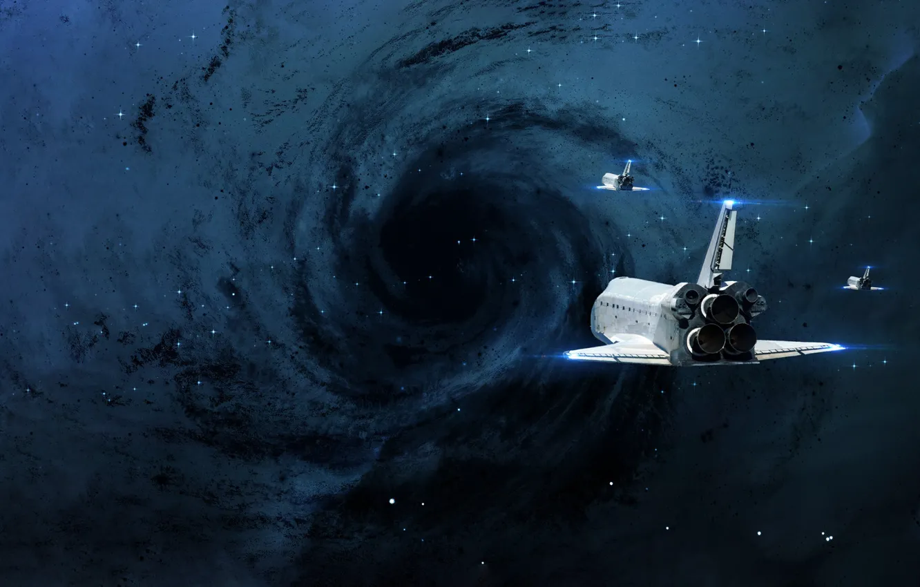 Photo wallpaper space, stars, flight, fiction, art, space, black hole, journey