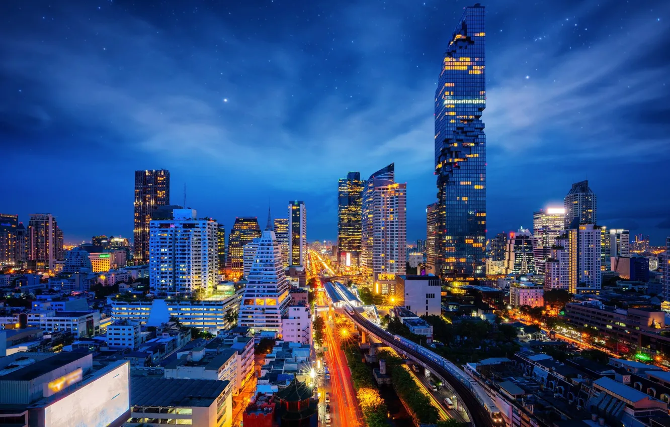 Photo wallpaper the sky, night, building, Thailand, Bangkok