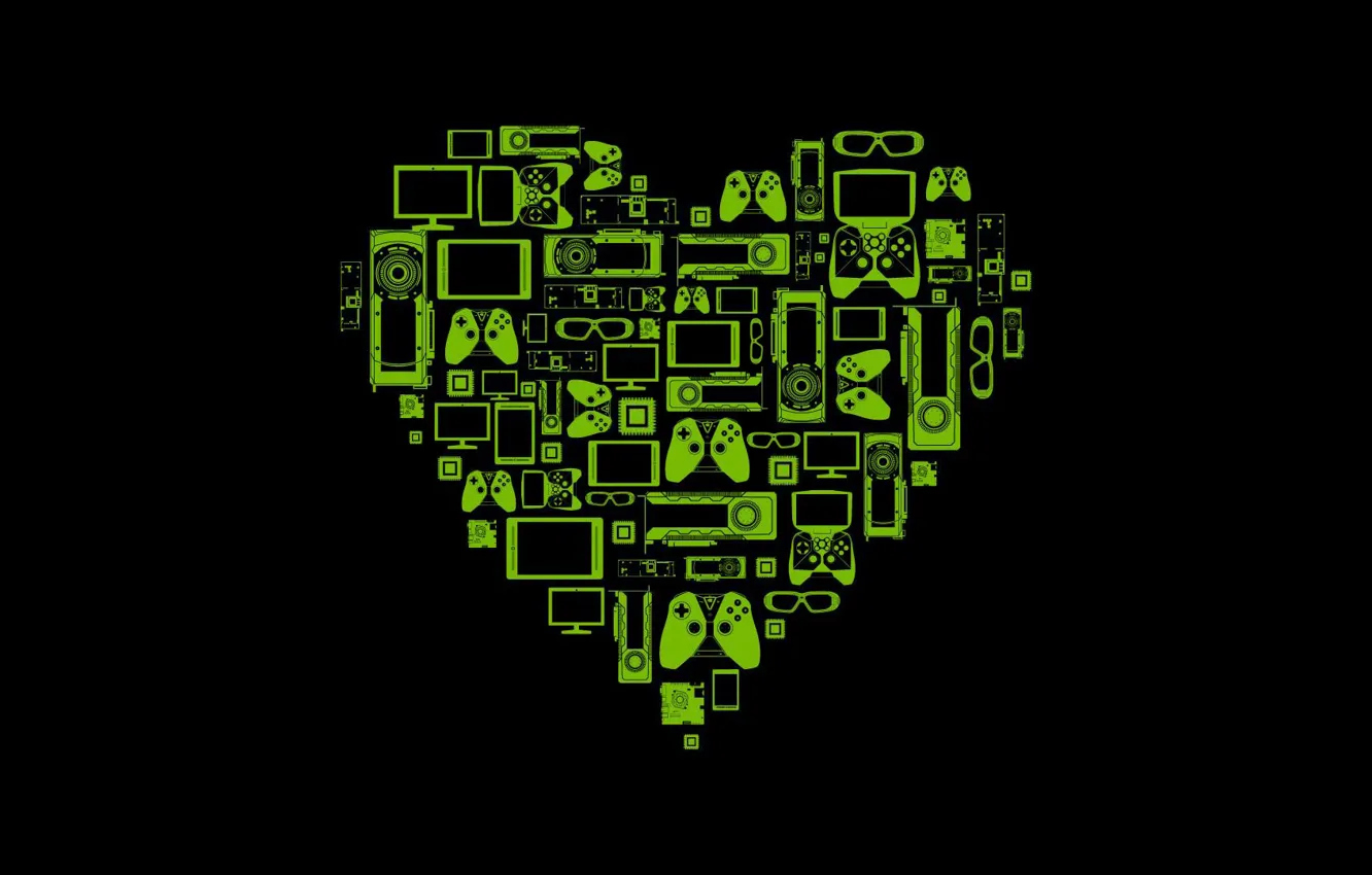 Photo wallpaper green, hi-tech, Devices