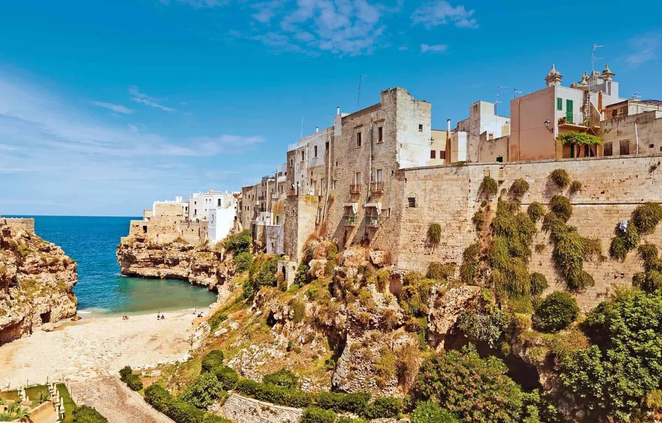 Photo wallpaper sea, home, Italy, Bari, Polignano a Mare