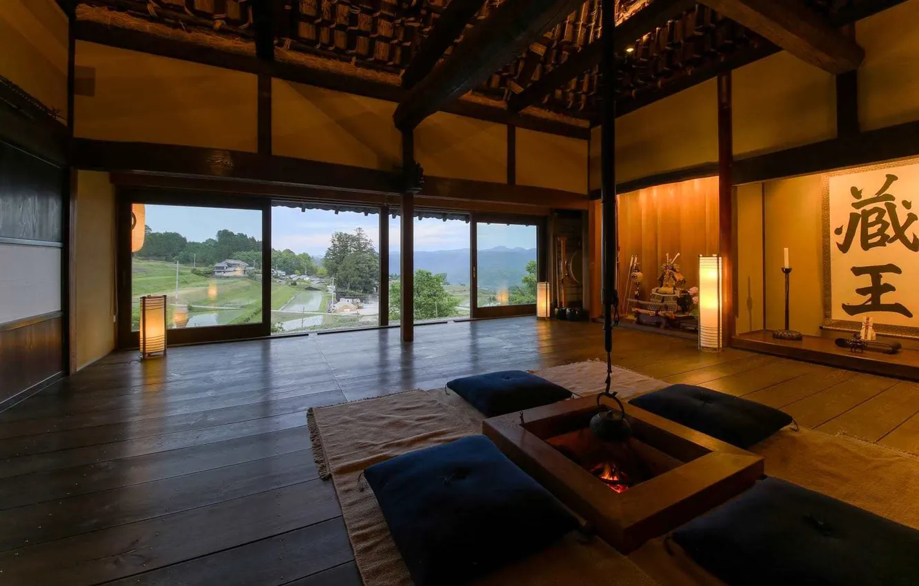 Photo wallpaper design, style, interior, Japan, Kyoto, living room, rest room, house of the samurai