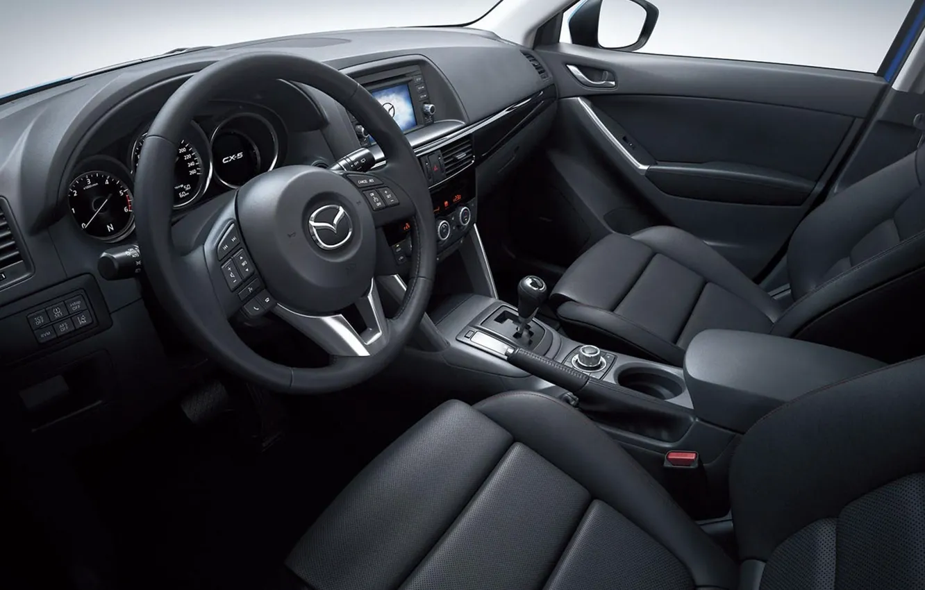 Photo wallpaper interior, the wheel, salon, Crossover, Mazda CX-5