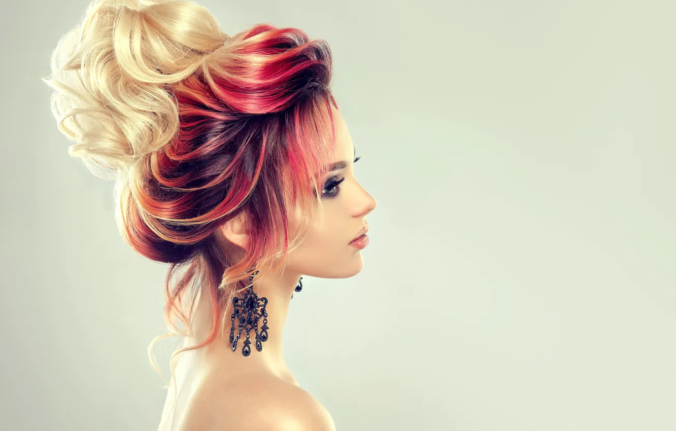 Photo wallpaper style, hair, makeup, hairstyle