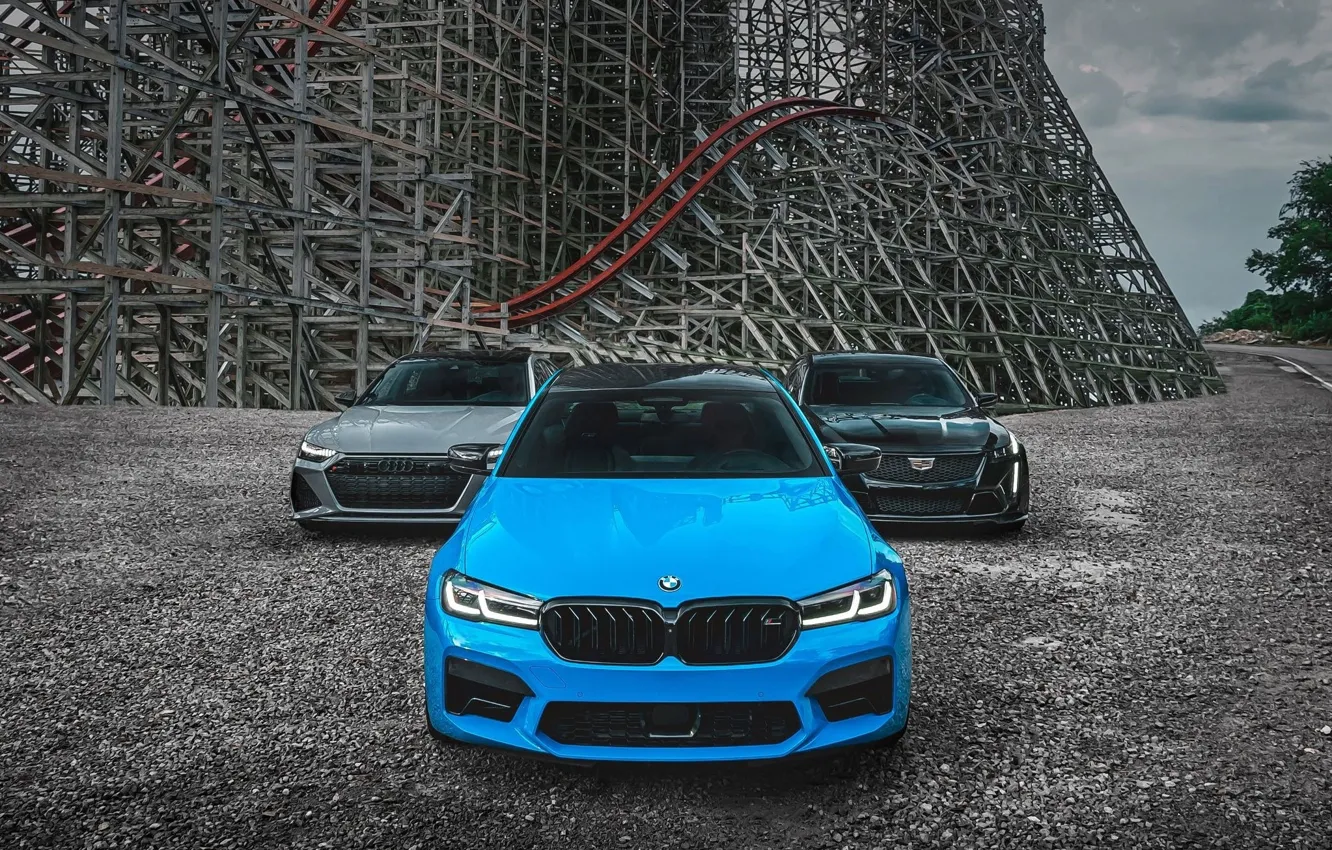 Photo wallpaper Blue, Black, Grey, RS7, F90, M5 Competition, CT5-V