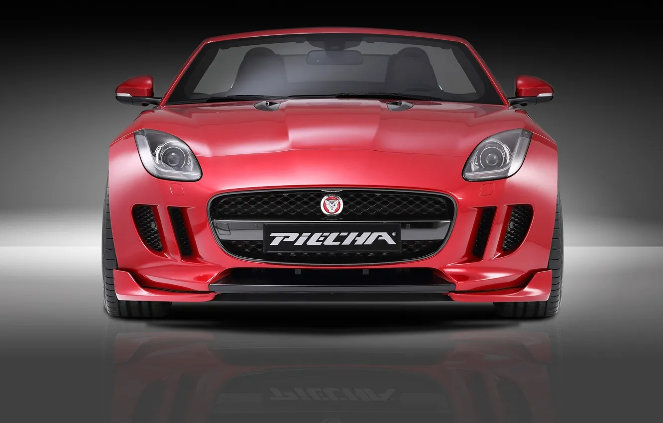 Photo wallpaper Roadster, Jaguar, red, design, Front, tuning, f type, Piecha Design