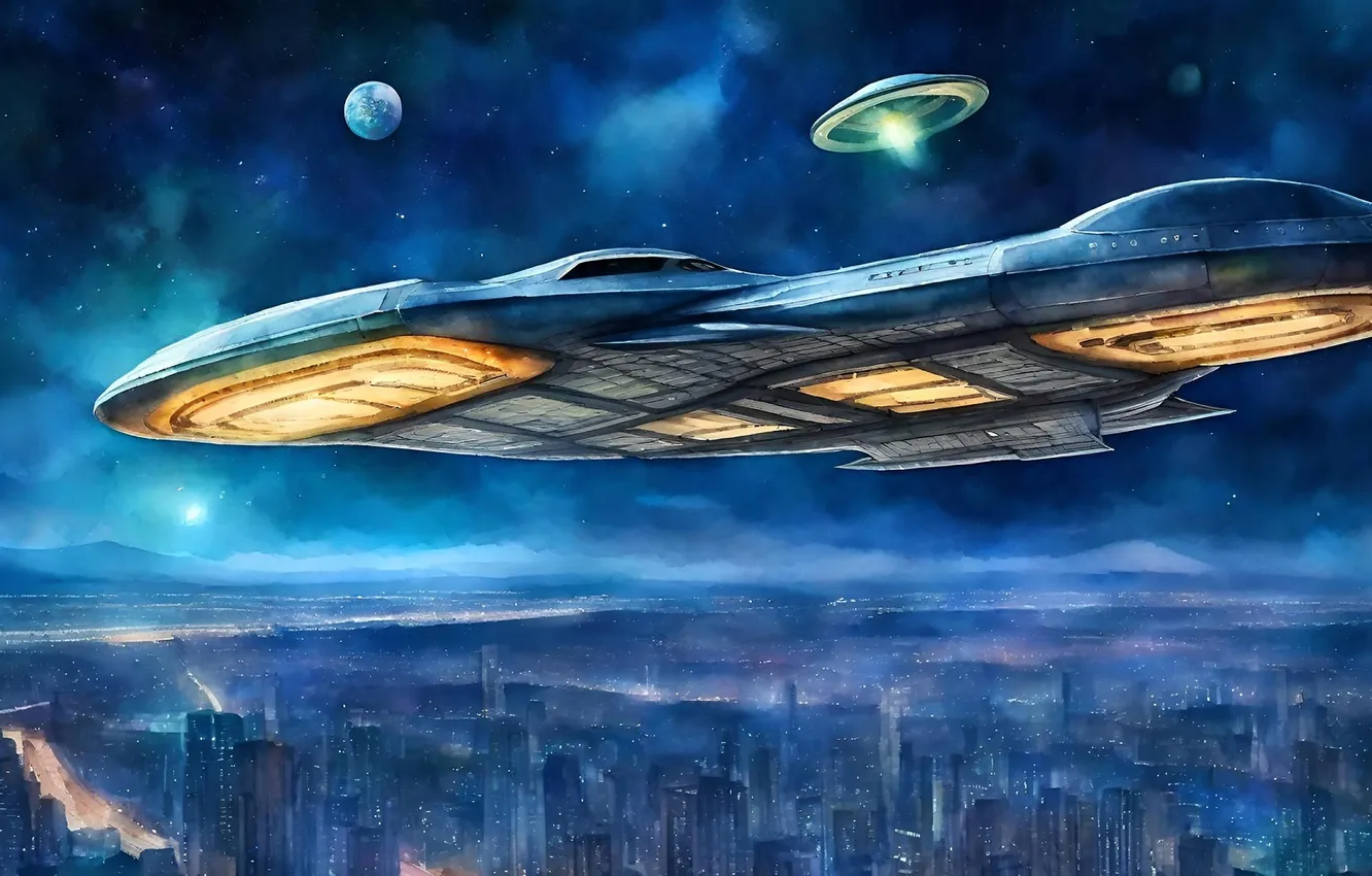 Photo wallpaper future, fiction, figure, starship