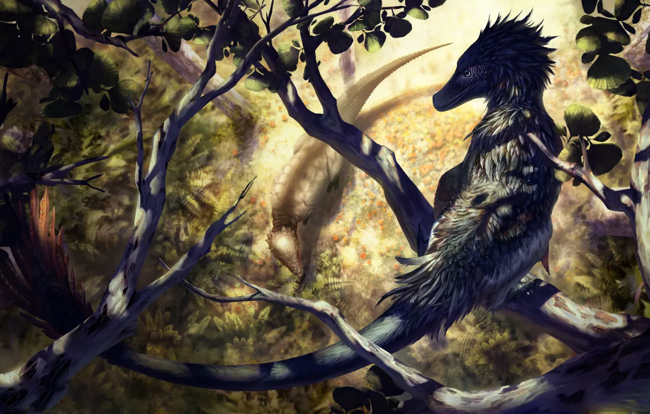 Photo wallpaper RJ Palmer, view large dromaeosaurid, Datarape, Saurian-The Observer