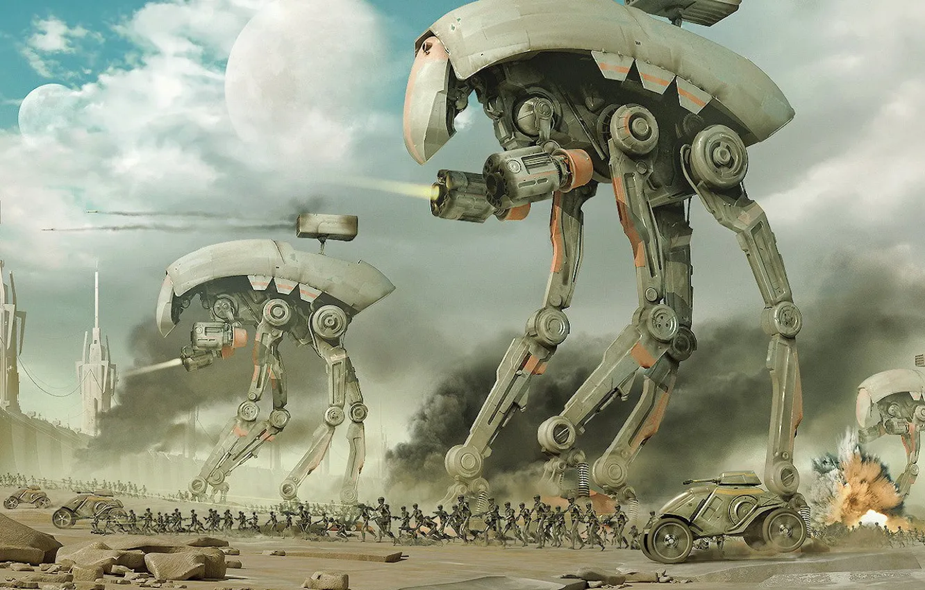 Photo wallpaper war, attack, droids
