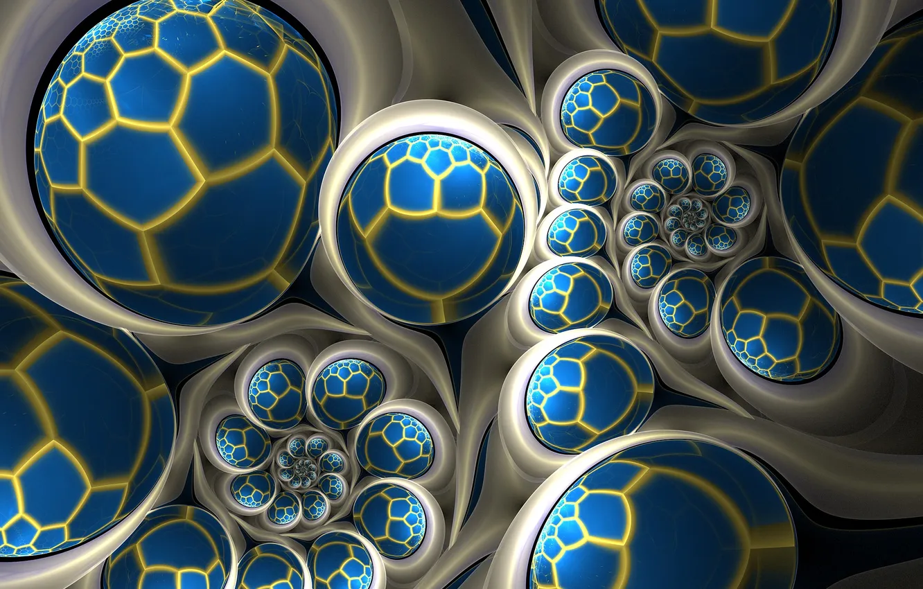 Photo wallpaper spiral, balls, cell