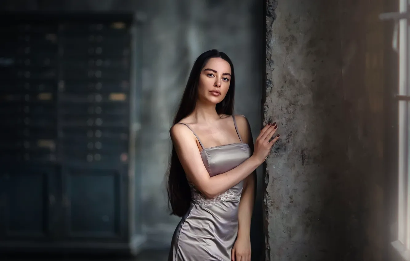 Photo wallpaper look, girl, light, sexy, photo, model, figure, brunette