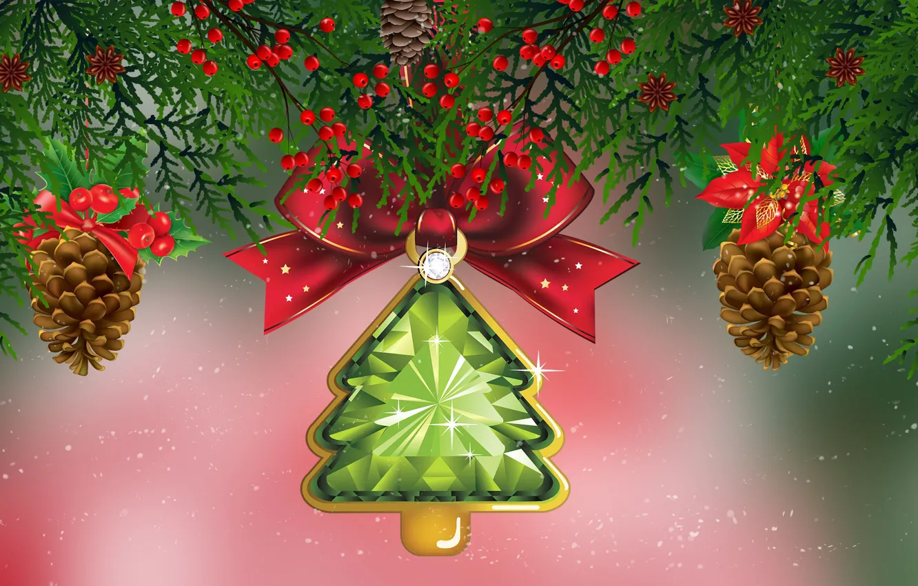 Photo wallpaper Graphics, Christmas, Bombki