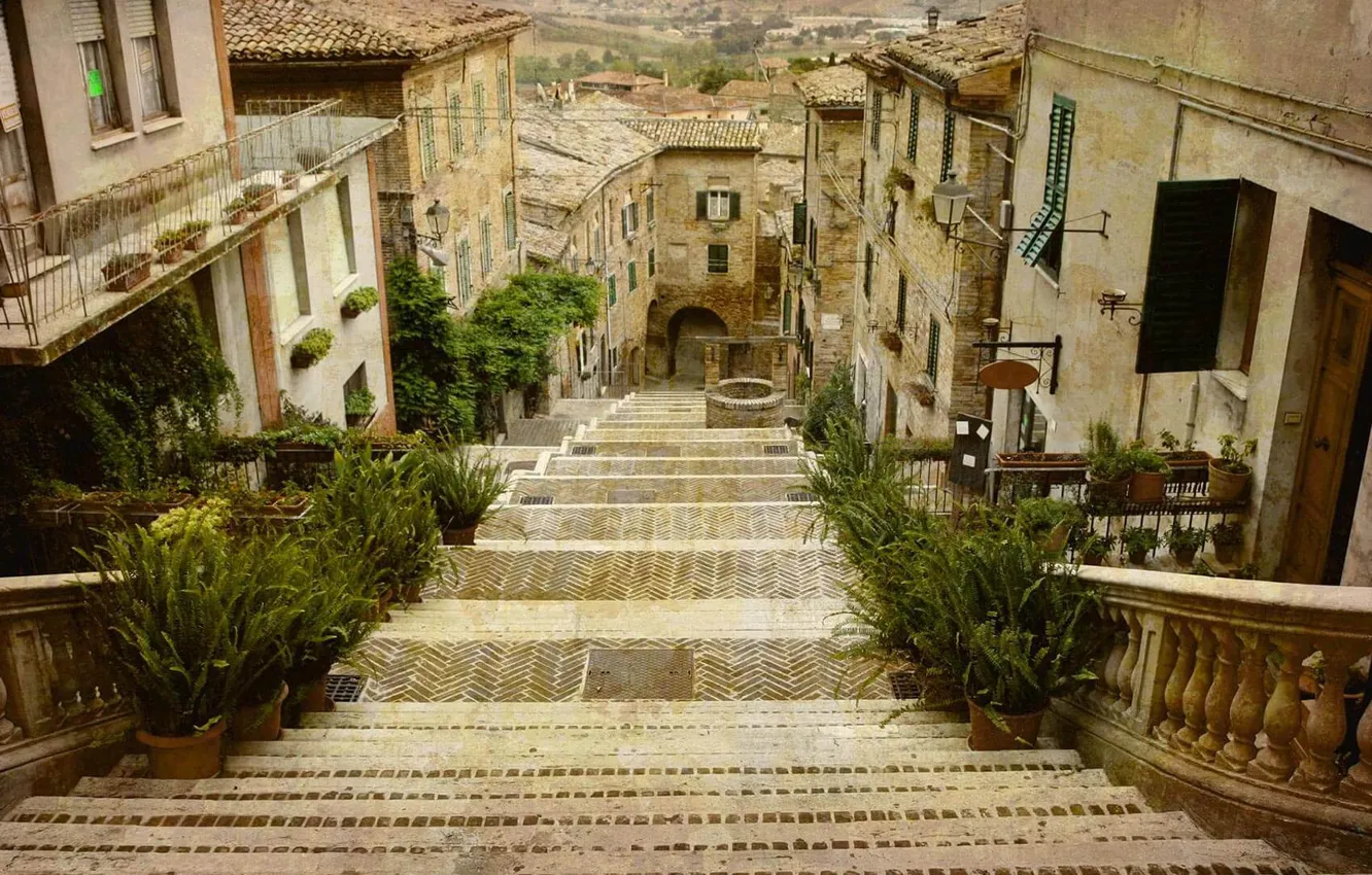 Photo wallpaper the city, street, Italy, stage, Italy, Corinaldo