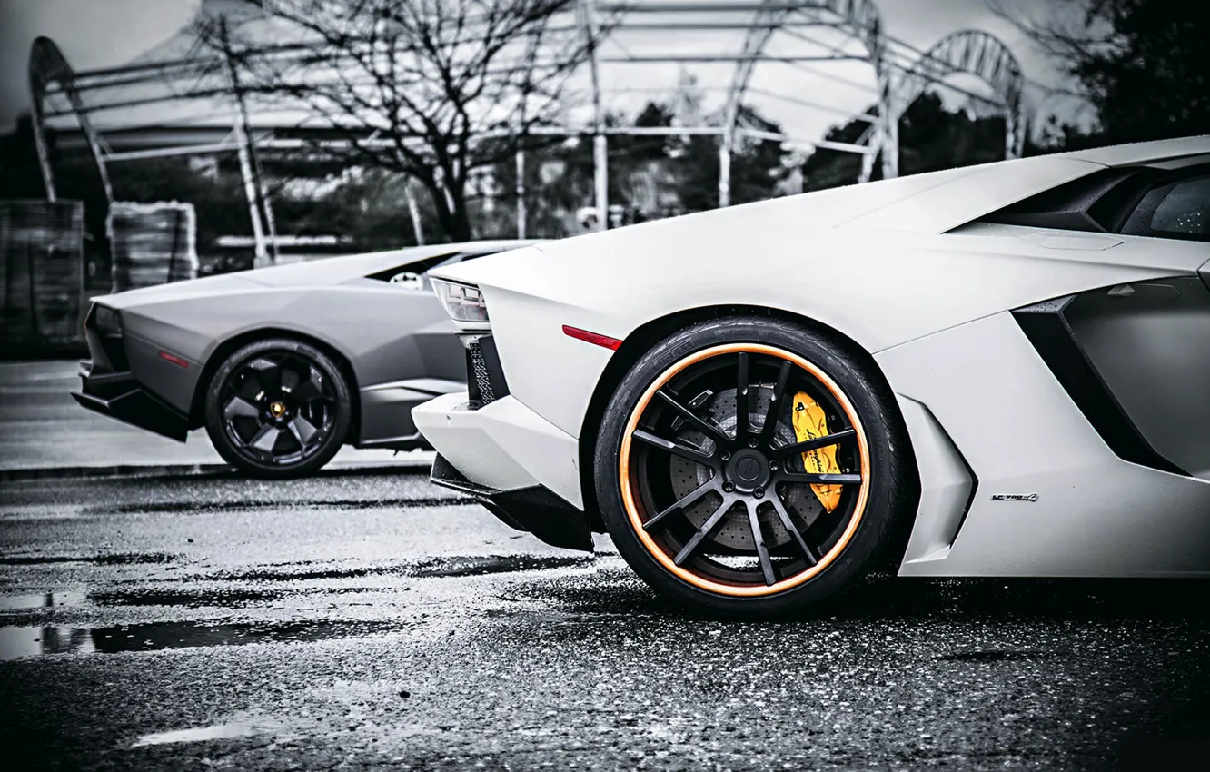 Photo wallpaper Lamborghini, Reventon, Style, White, Tuning, Aventador, Body VS