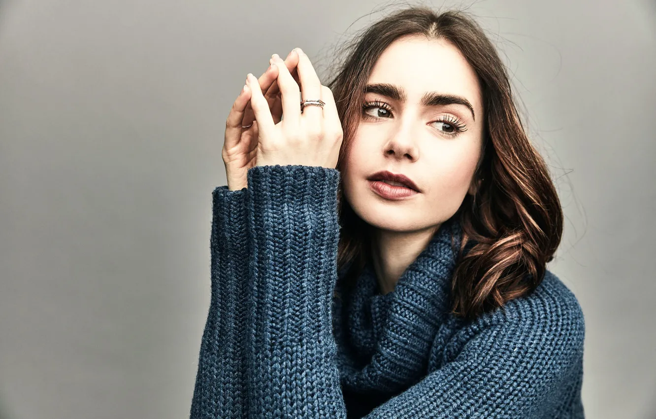 Photo wallpaper Lily Collins, for the film, at the photo shoot, To the bone