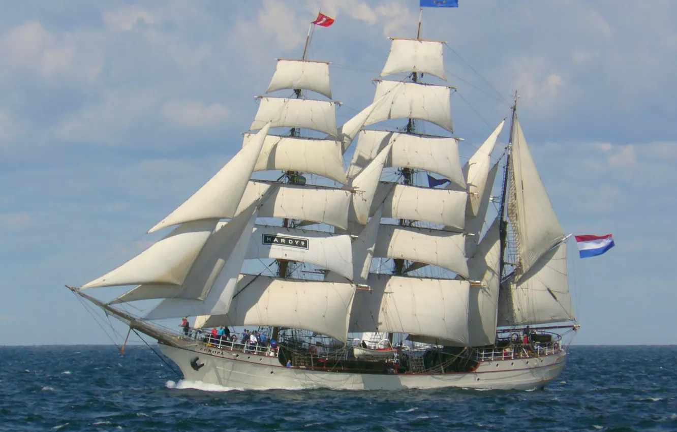 Photo wallpaper sea, the sky, sailboat, europa, bark