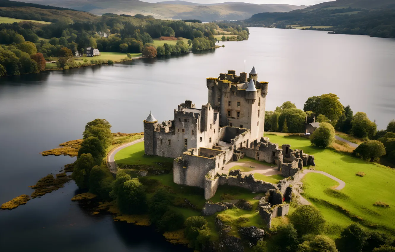 Photo wallpaper landscape, castle, architecture, landscape, beautiful, castle, ancient, Ancient