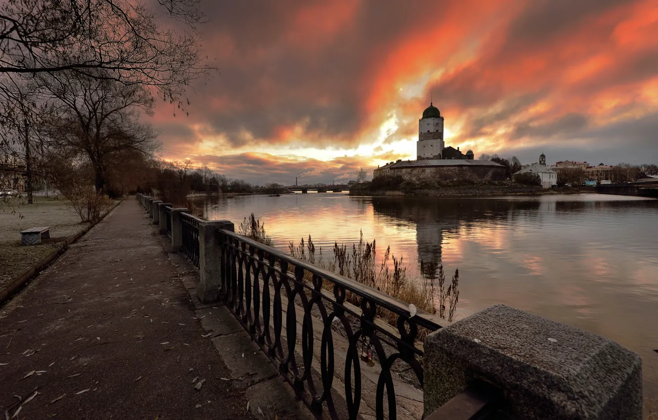 Photo wallpaper dawn, Russia, 2014, Vyborg, 1-Nov