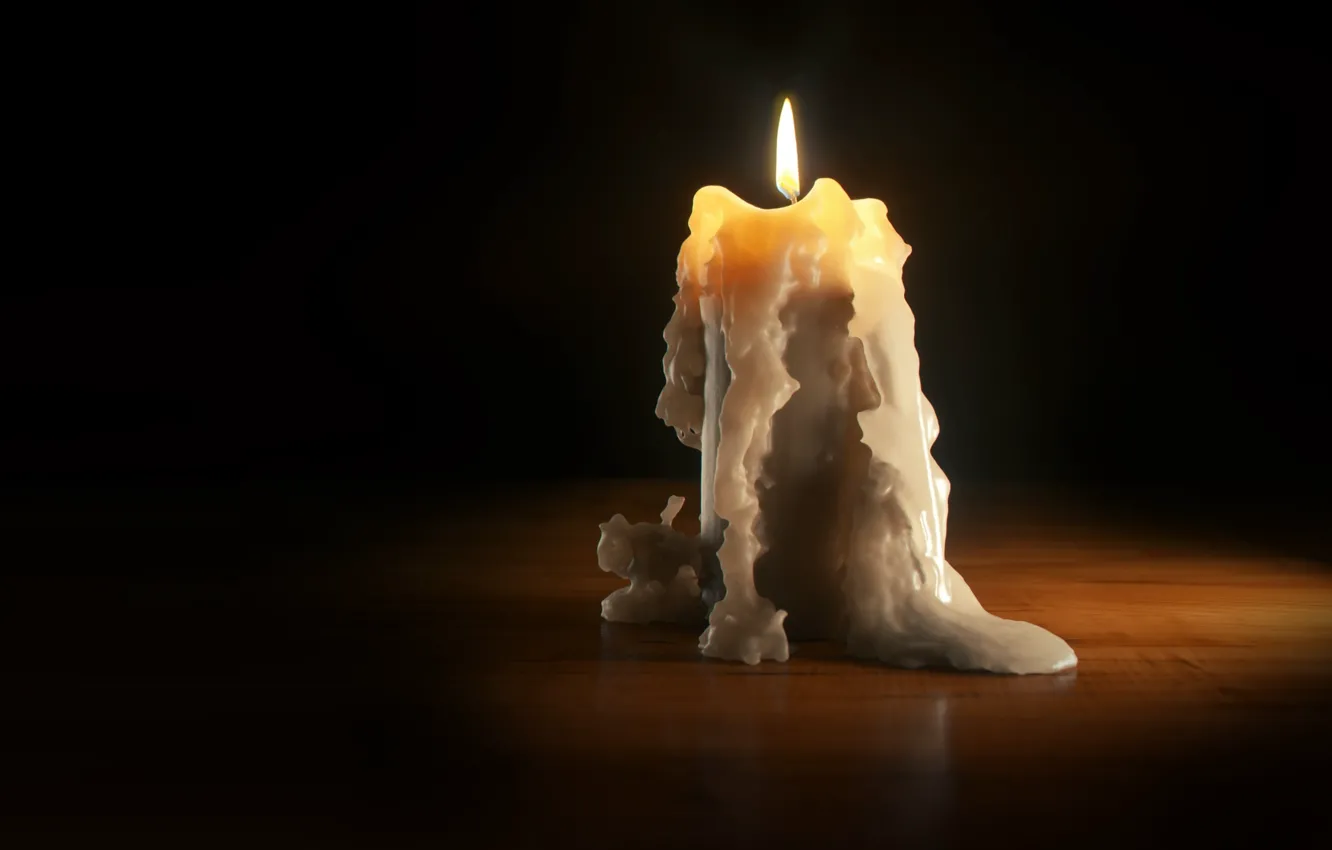 Photo wallpaper flame, candle, art, wax, candle, Daniel Klepek