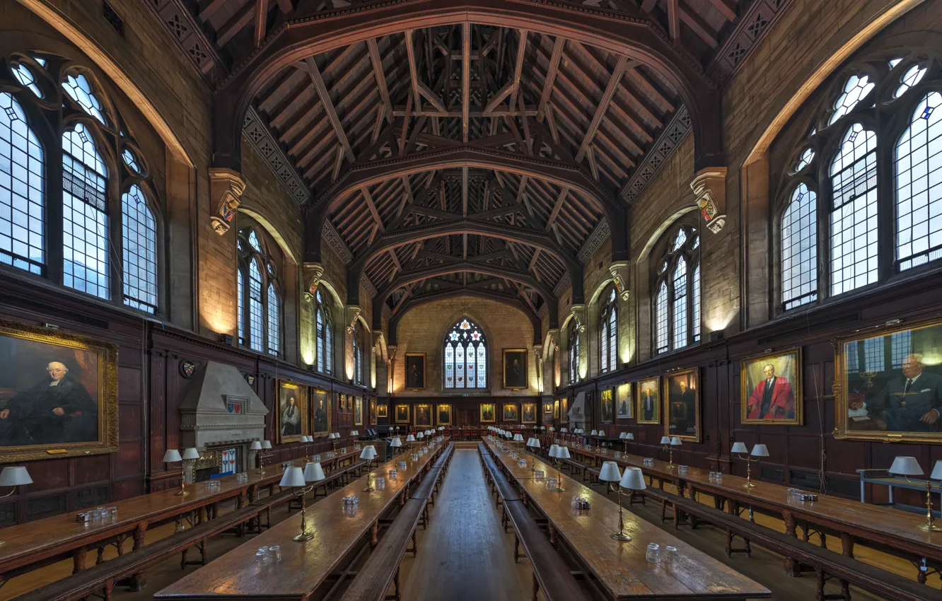 Photo wallpaper England, College, Oxford, Dining Hall, Balliol