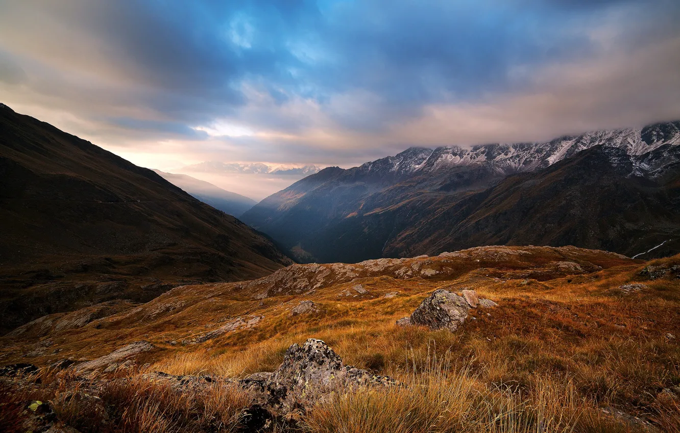 Photo wallpaper the sky, clouds, mountains, dal