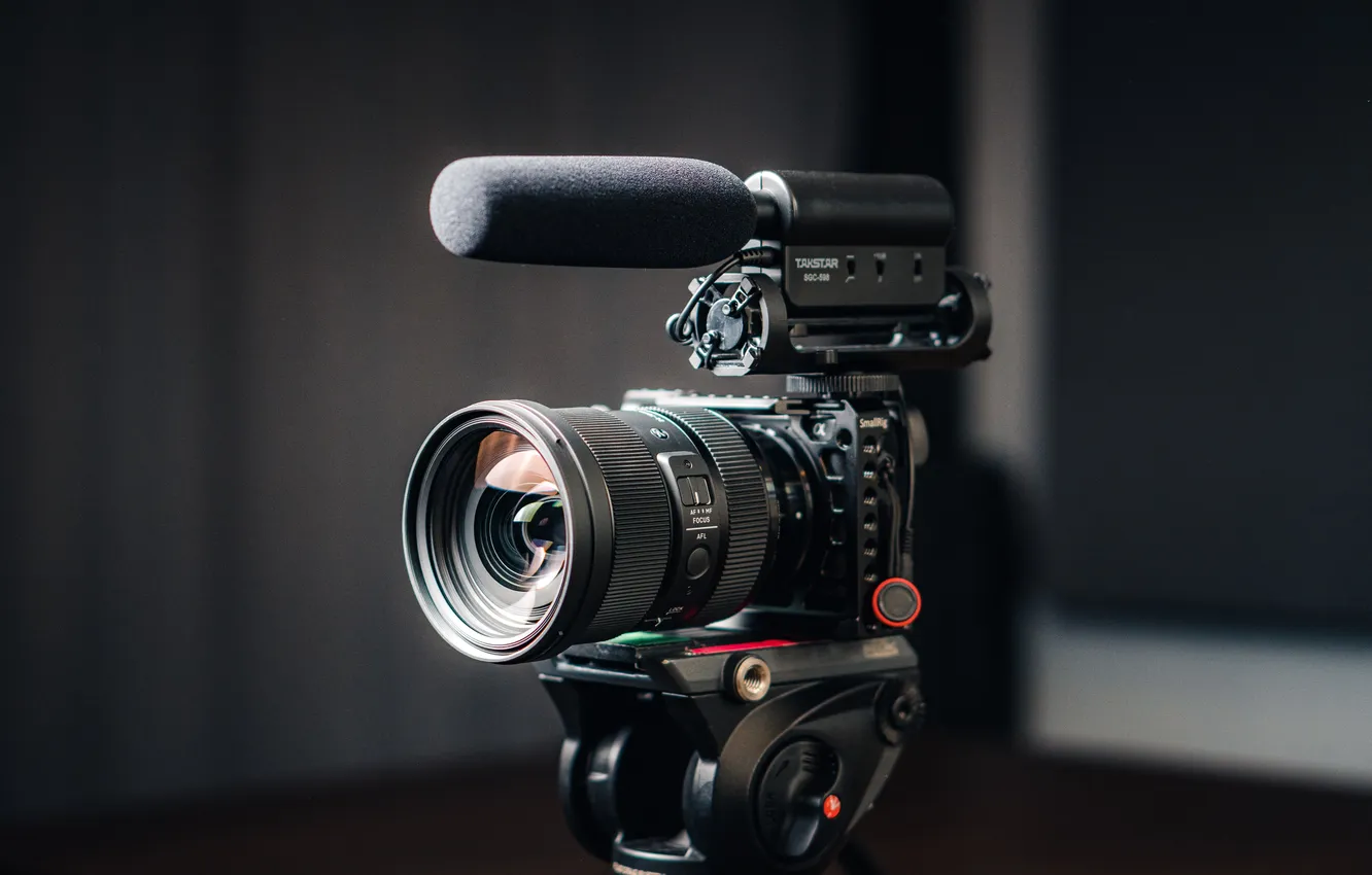 Photo wallpaper camera, shooting, tripod
