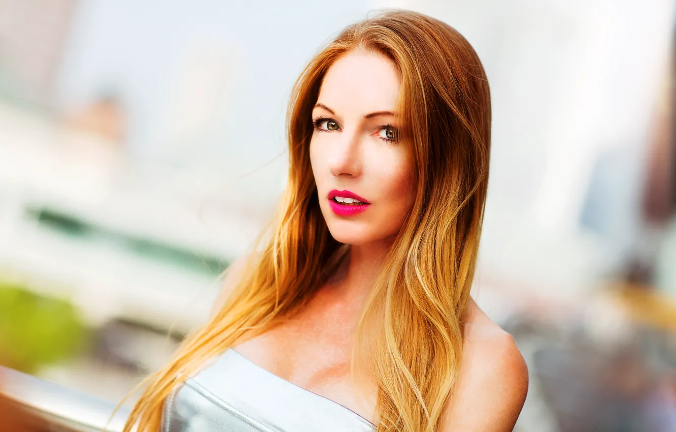 Photo wallpaper look, face, background, model, hair, cutie