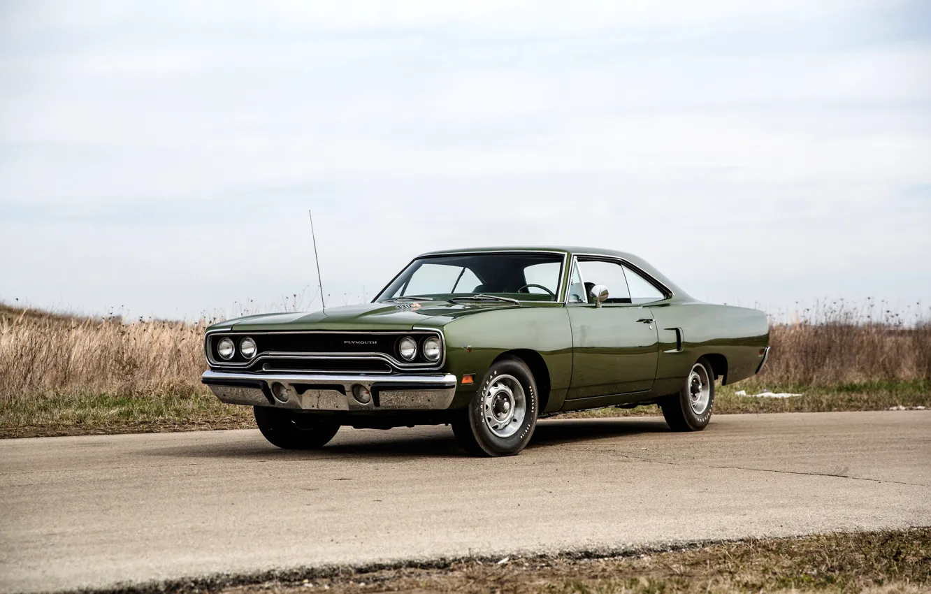 Photo wallpaper 1970, Plymouth, Road Runner, front view, Plymouth Road Runner 440+6 Hardtop Coupe