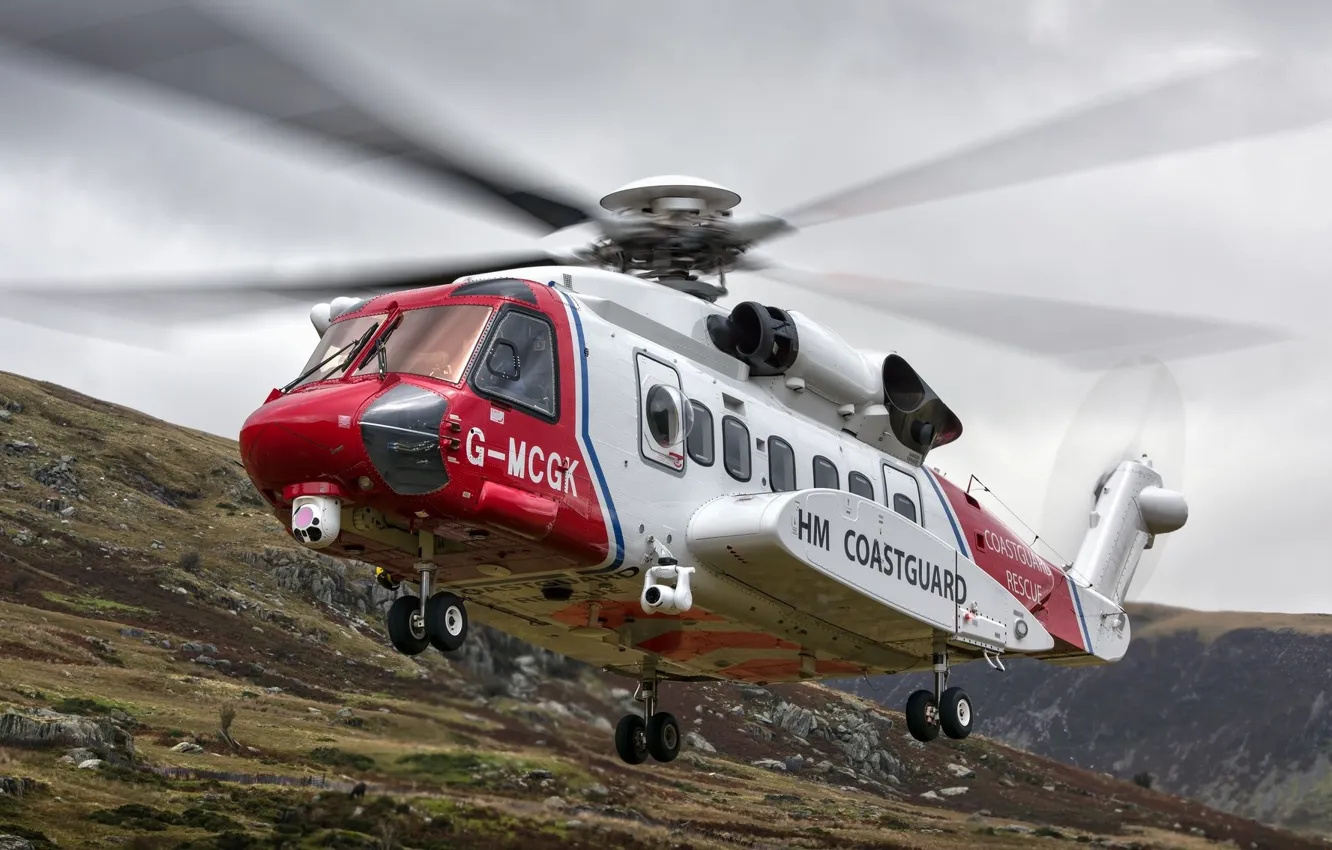 Photo wallpaper flight, helicopter, Flies, Sikorsky S-92