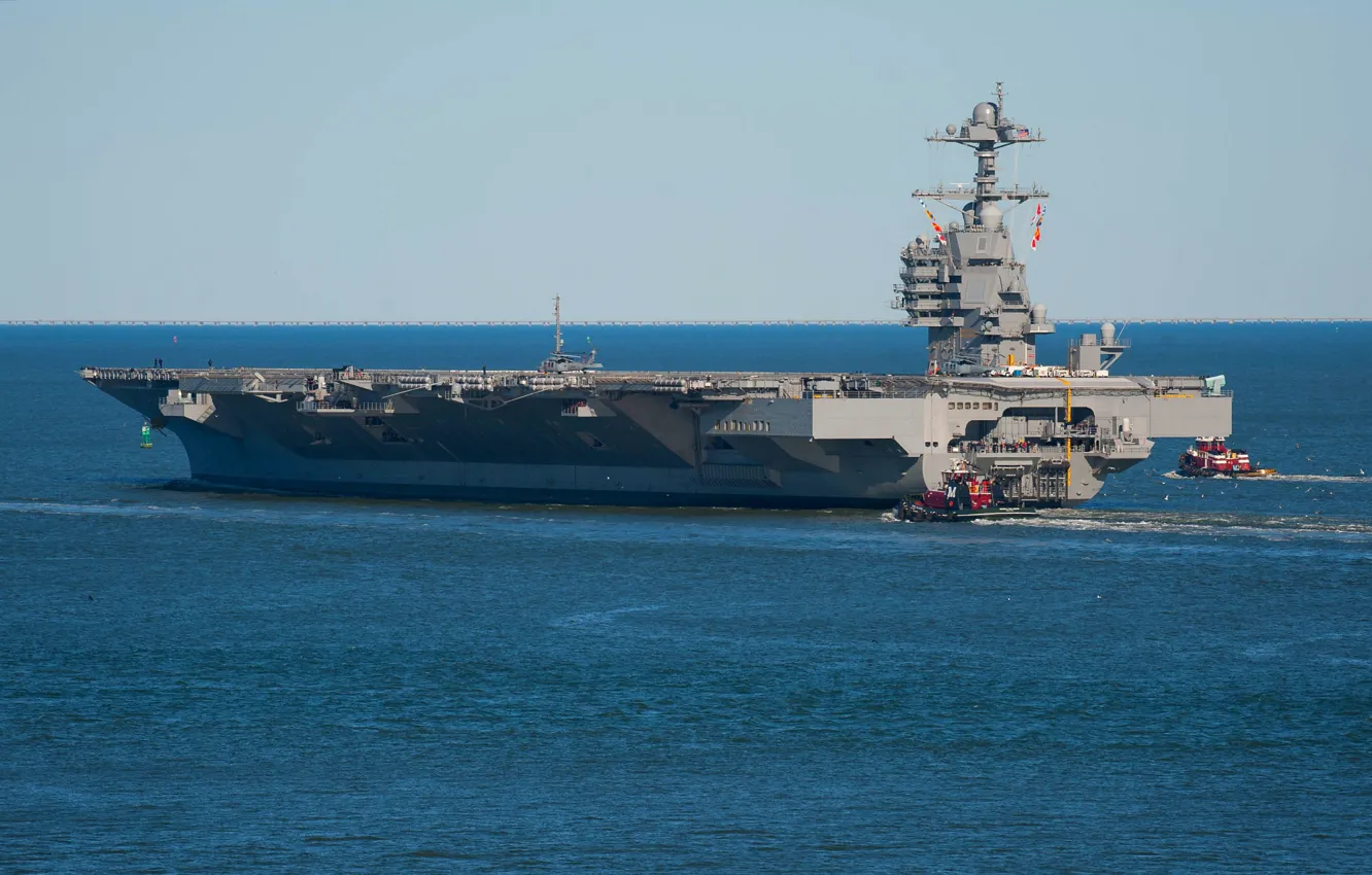 Photo wallpaper the carrier, atomic, uss gerald ford
