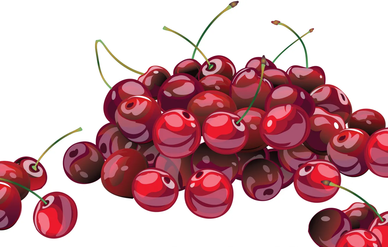 Photo wallpaper macro, cherry, figure, vector, cherry