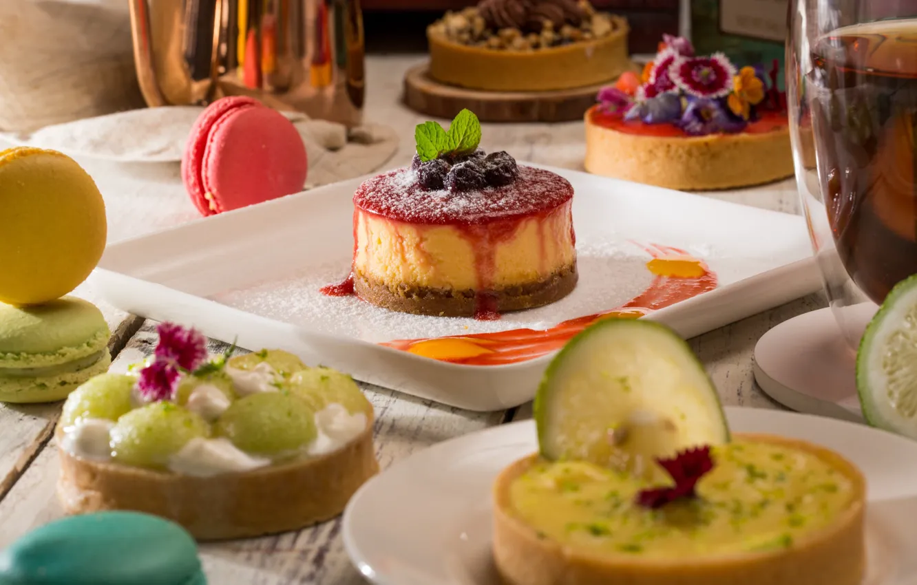 Photo wallpaper cake, berries, jelly, mousse, dessert