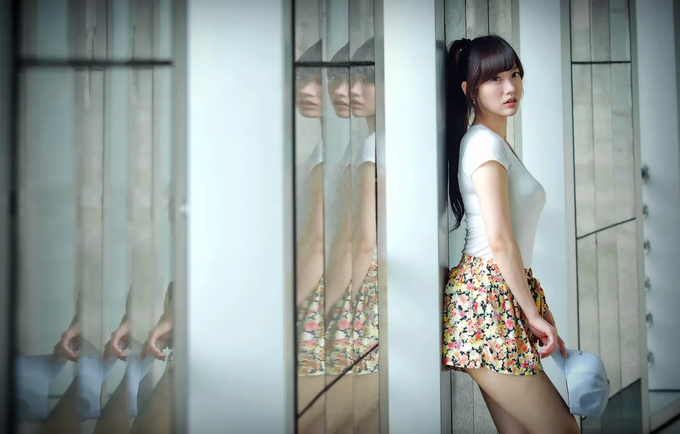Photo wallpaper girl, pose, Asian