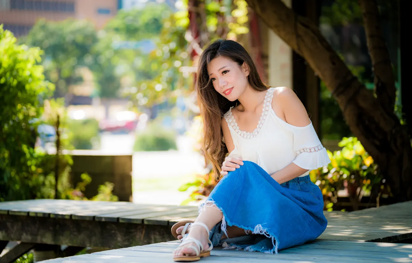 Photo wallpaper girl, Asian, cutie