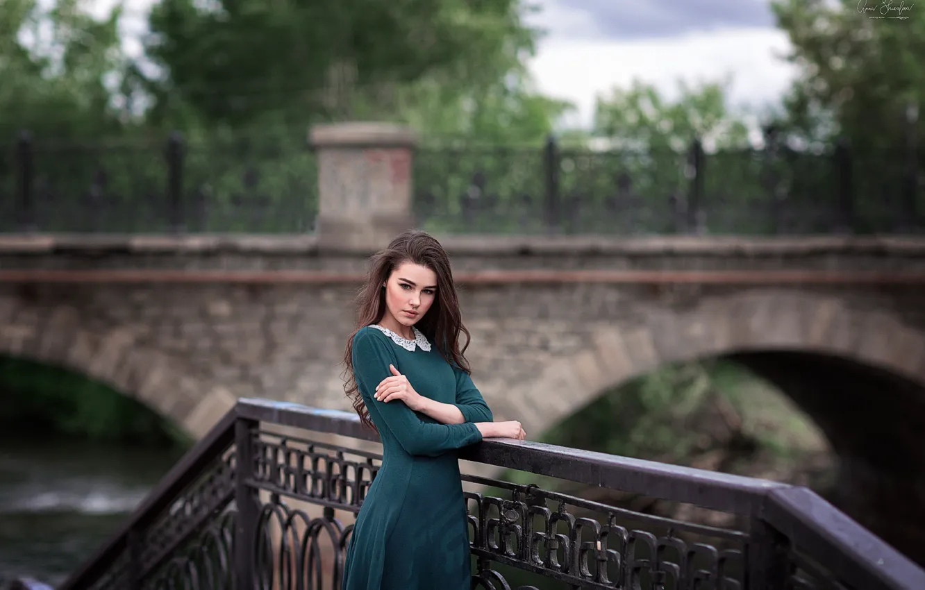 Photo wallpaper look, girl, dress, Anna Shuvalova, Bogdan Kudrycka