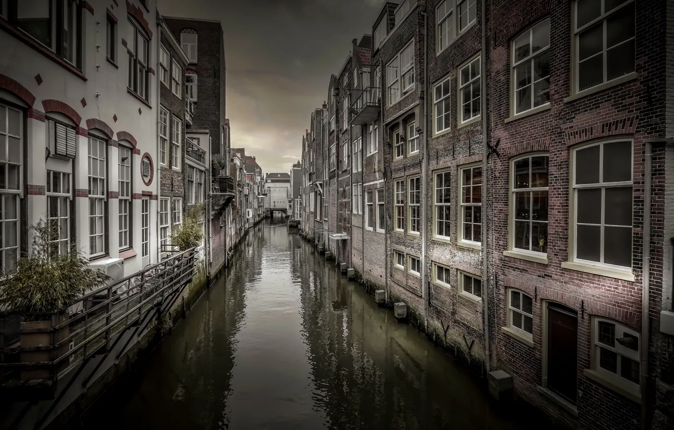 Photo wallpaper Holland, canal, Dordrecht