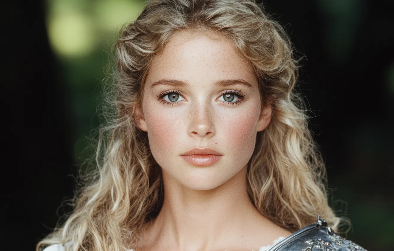 Photo wallpaper look, girl, face, the dark background, portrait, dress, fantasy, hairstyle