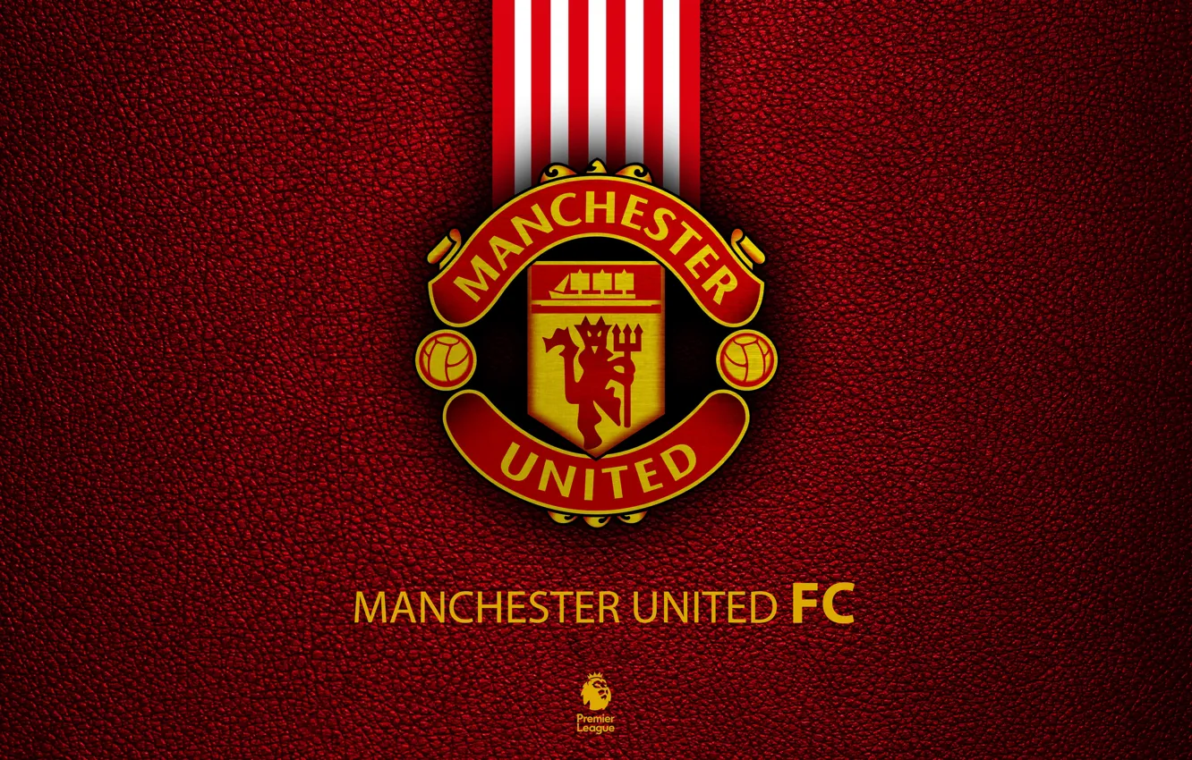Photo wallpaper Logo, Football, Manchester United, Soccer, Emblem, English Club