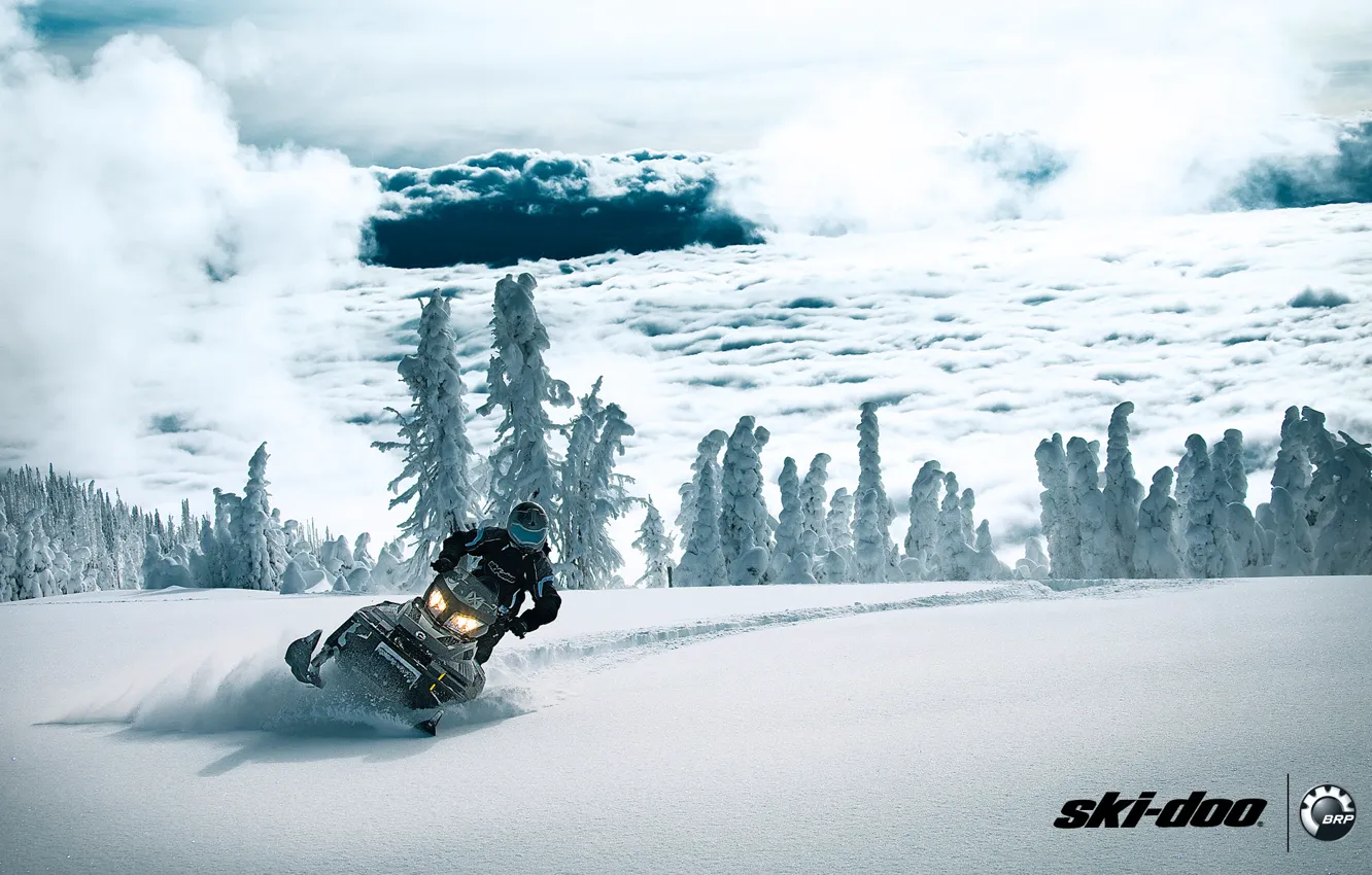 Photo wallpaper snow, sport, sport, snow, snowmobile, xtreme, tundra, snowmobile