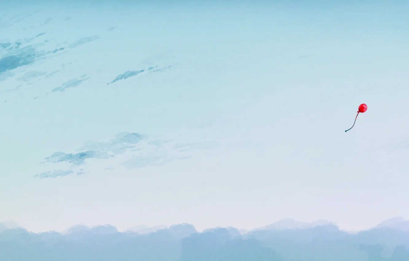 Photo wallpaper the sky, a balloon, soars