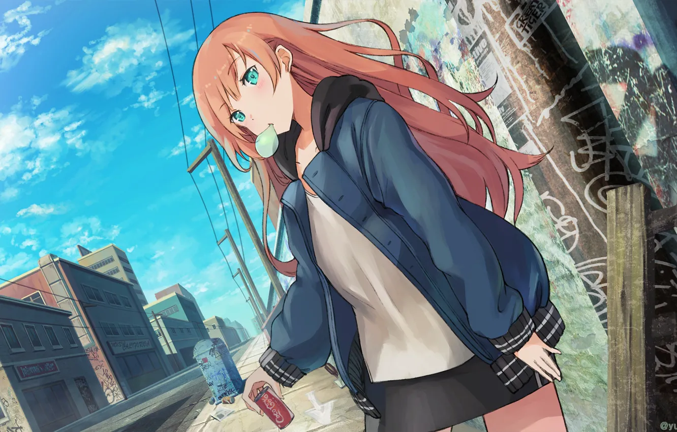 Photo wallpaper girl, the city, style, street