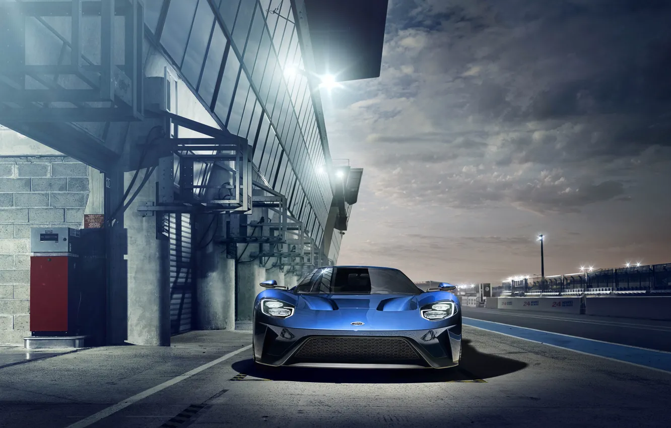 Photo wallpaper blue, Ford, Ford, Ford GT, 2016
