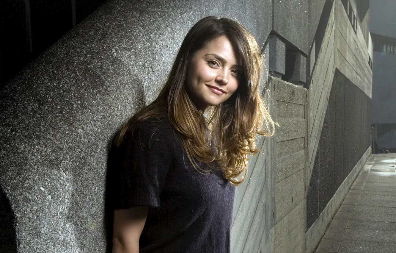 Photo wallpaper smile, actress, brunette, Jenna Coleman