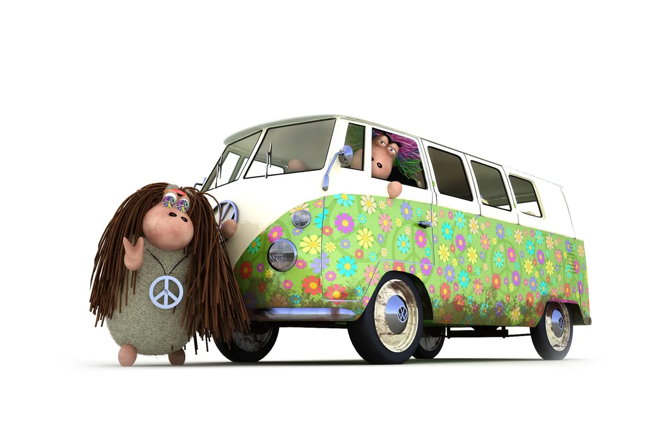 Photo wallpaper the world, sheep, minimalism, hippies