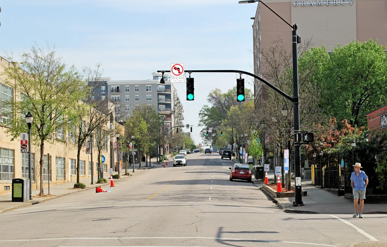 Photo wallpaper Raleigh NC, Glenwood South, Downtown Raleigh, Glenwood Ave